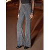 imageFloerns Womens Sequin High Waist Flare Leg Pants Bell Bottom Club TrousersJet Black