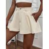 imageFloerns Womens Solid High Waisted Wide Leg Casual Pleated Shorts with PocketApricot