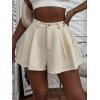 imageFloerns Womens Solid High Waisted Wide Leg Casual Pleated Shorts with PocketApricot