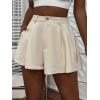 imageFloerns Womens Solid High Waisted Wide Leg Casual Pleated Shorts with PocketApricot