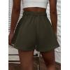 imageFloerns Womens Solid High Waisted Wide Leg Casual Pleated Shorts with PocketArmy Green