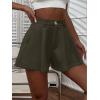 imageFloerns Womens Solid High Waisted Wide Leg Casual Pleated Shorts with PocketArmy Green