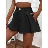 imageFloerns Womens Solid High Waisted Wide Leg Casual Pleated Shorts with PocketBlack