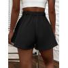 imageFloerns Womens Solid High Waisted Wide Leg Casual Pleated Shorts with PocketBlack