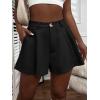 imageFloerns Womens Solid High Waisted Wide Leg Casual Pleated Shorts with PocketBlack