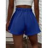 imageFloerns Womens Solid High Waisted Wide Leg Casual Pleated Shorts with PocketDeep Blue