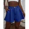 imageFloerns Womens Solid High Waisted Wide Leg Casual Pleated Shorts with PocketDeep Blue