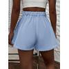 imageFloerns Womens Solid High Waisted Wide Leg Casual Pleated Shorts with PocketLight Blue
