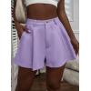 imageFloerns Womens Solid High Waisted Wide Leg Casual Pleated Shorts with PocketMauve Purple