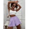 imageFloerns Womens Solid High Waisted Wide Leg Casual Pleated Shorts with PocketMauve Purple