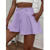 imageFloerns Womens Solid High Waisted Wide Leg Casual Pleated Shorts with PocketMauve Purple