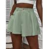 imageFloerns Womens Solid High Waisted Wide Leg Casual Pleated Shorts with PocketMint Green
