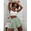 imageFloerns Womens Solid High Waisted Wide Leg Casual Pleated Shorts with PocketMint Green