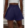 imageFloerns Womens Solid High Waisted Wide Leg Casual Pleated Shorts with PocketNavy
