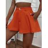 imageFloerns Womens Solid High Waisted Wide Leg Casual Pleated Shorts with PocketOrange
