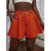 imageFloerns Womens Solid High Waisted Wide Leg Casual Pleated Shorts with PocketOrange