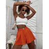 imageFloerns Womens Solid High Waisted Wide Leg Casual Pleated Shorts with PocketOrange