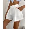 imageFloerns Womens Solid High Waisted Wide Leg Casual Pleated Shorts with PocketWhite