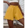 imageFloerns Womens Solid High Waisted Wide Leg Casual Pleated Shorts with PocketYellow