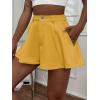 imageFloerns Womens Solid High Waisted Wide Leg Casual Pleated Shorts with PocketYellow
