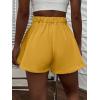 imageFloerns Womens Solid High Waisted Wide Leg Casual Pleated Shorts with PocketYellow