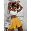 imageFloerns Womens Solid High Waisted Wide Leg Casual Pleated Shorts with PocketYellow