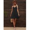imageFloerns Womens Solid Sleeveless Ruffle Hem Shirred Boho Cami Short DressBlack