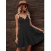imageFloerns Womens Solid Sleeveless Ruffle Hem Shirred Boho Cami Short DressBlack