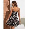 imageFloerns Womens Solid Sleeveless Ruffle Hem Shirred Boho Cami Short DressBlack Flower