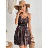 imageFloerns Womens Solid Sleeveless Ruffle Hem Shirred Boho Cami Short DressBlack Tribal