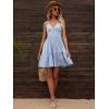 imageFloerns Womens Solid Sleeveless Ruffle Hem Shirred Boho Cami Short DressBlue