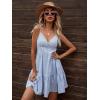 imageFloerns Womens Solid Sleeveless Ruffle Hem Shirred Boho Cami Short DressBlue