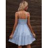 imageFloerns Womens Solid Sleeveless Ruffle Hem Shirred Boho Cami Short DressBlue