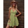 imageFloerns Womens Solid Sleeveless Ruffle Hem Shirred Boho Cami Short DressOlive Green