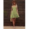 imageFloerns Womens Solid Sleeveless Ruffle Hem Shirred Boho Cami Short DressOlive Green