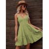 imageFloerns Womens Solid Sleeveless Ruffle Hem Shirred Boho Cami Short DressOlive Green