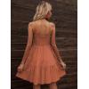 imageFloerns Womens Solid Sleeveless Ruffle Hem Shirred Boho Cami Short DressRust Brown