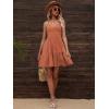 imageFloerns Womens Solid Sleeveless Ruffle Hem Shirred Boho Cami Short DressRust Brown