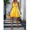 imageFloerns Womens Solid Sleeveless Ruffle Hem Shirred Boho Cami Short DressYellow Plain