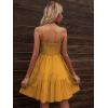 imageFloerns Womens Solid Sleeveless Ruffle Hem Shirred Boho Cami Short DressYellow Solid