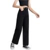 imageFloerns Girls High Waisted Straight Leg Jeans Denim Long Pants with PocketBlack