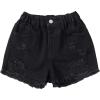 imageFloerns Girls Ripped Raw Trim Shorts High Waist Straight Leg Denim ShortsBlack