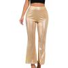 imageFloerns Womens Sequin High Waist Flare Leg Pants Bell Bottom Club TrousersApricot