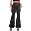 imageFloerns Womens Sequin High Waist Flare Leg Pants Bell Bottom Club TrousersBlack Pure
