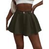 imageFloerns Womens Solid High Waisted Wide Leg Casual Pleated Shorts with PocketArmy Green