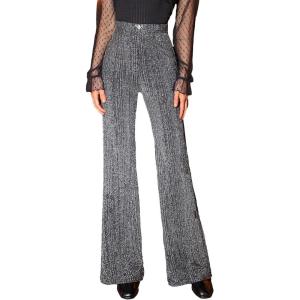 imageFloerns Womens Sequin High Waist Flare Leg Pants Bell Bottom Club TrousersJet Black