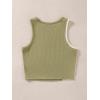 imageFloerns Womens Color Block Sleeveless Ribbed Knit Casual Crop Tank TopArmy Green