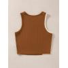 imageFloerns Womens Color Block Sleeveless Ribbed Knit Casual Crop Tank TopBeige Multi