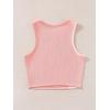 imageFloerns Womens Color Block Sleeveless Ribbed Knit Casual Crop Tank TopLight Pink