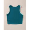 imageFloerns Womens Color Block Sleeveless Ribbed Knit Casual Crop Tank TopMint Blue